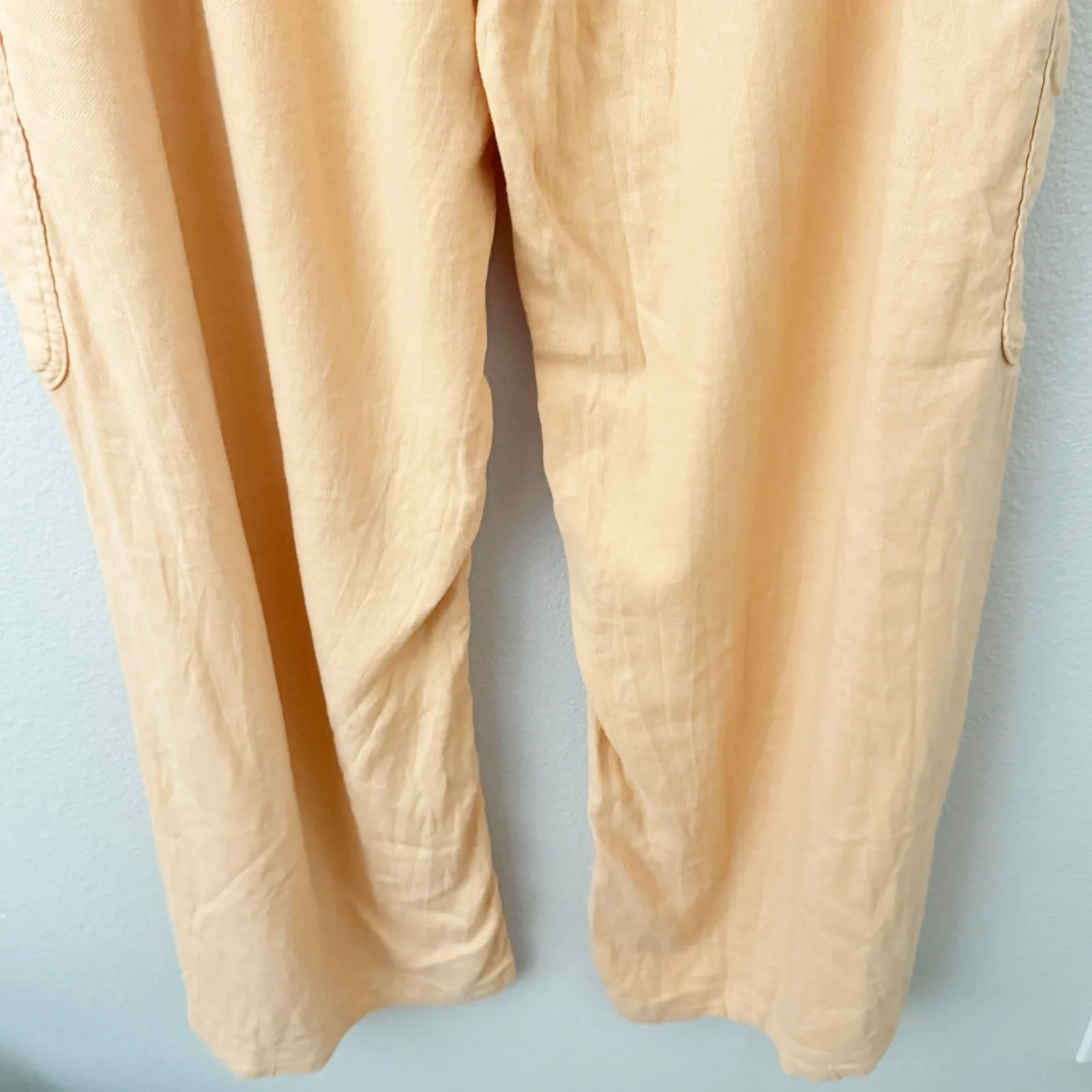 AMERICAN EAGE | Orange Dreamy Drape Linen-Blend Baggy Wide-Leg Cargo Pant | 18 - Image 8