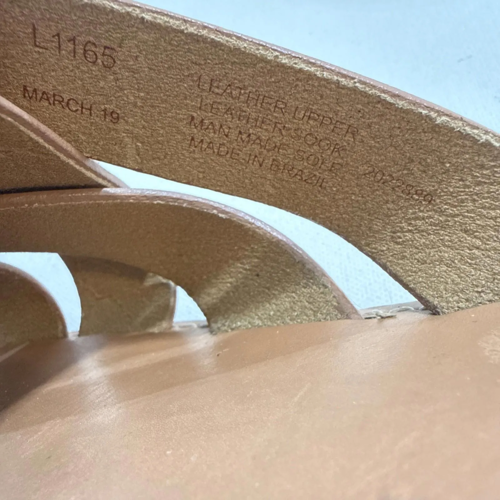 Madewell Boardwalk Woven Leather Minimalist Slides Sandals Tan Brown Size 6 - Image 5