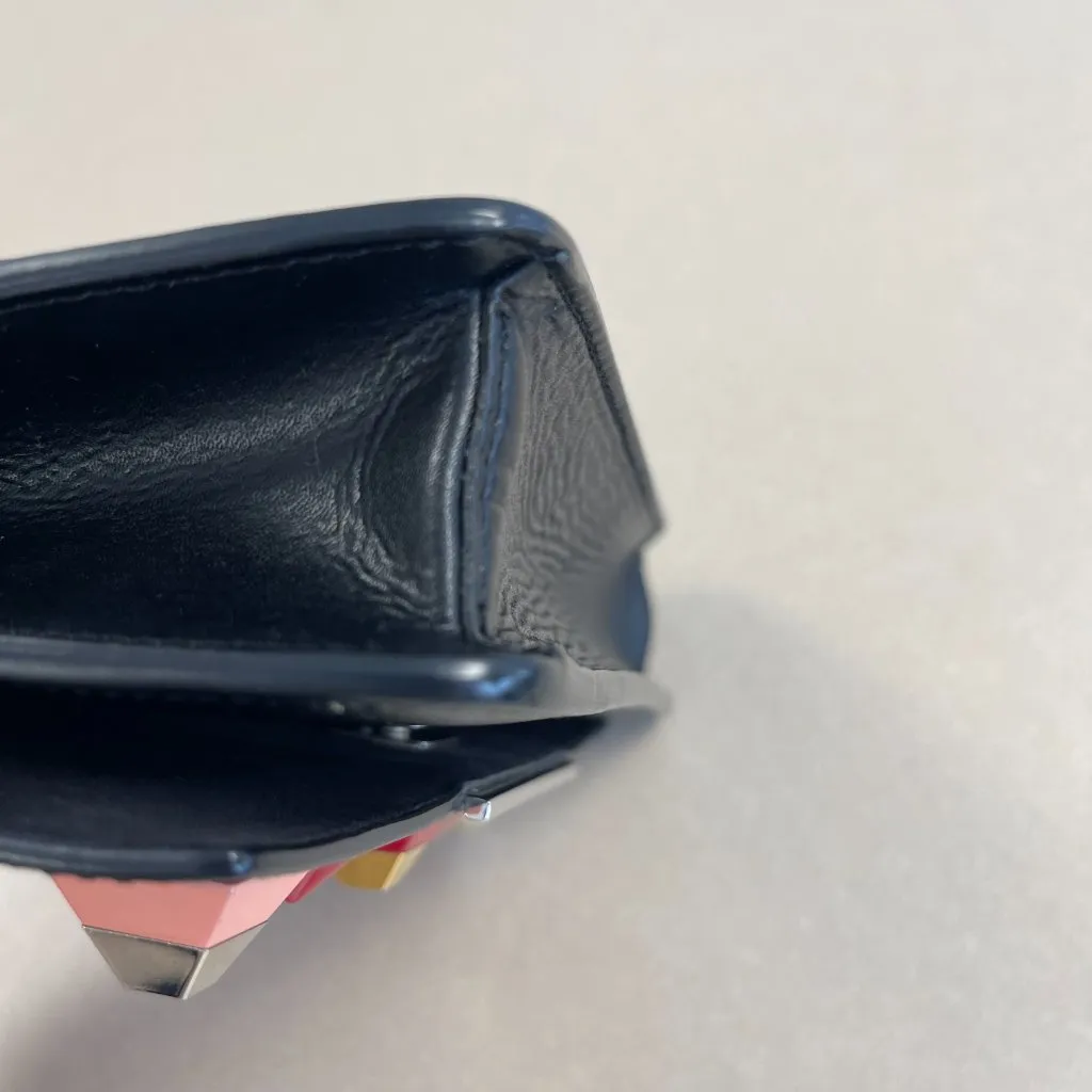 Fendi Rainbow Studded Black Calfskin Leather Tube Wallet on a Chain - Preowned - Image 9