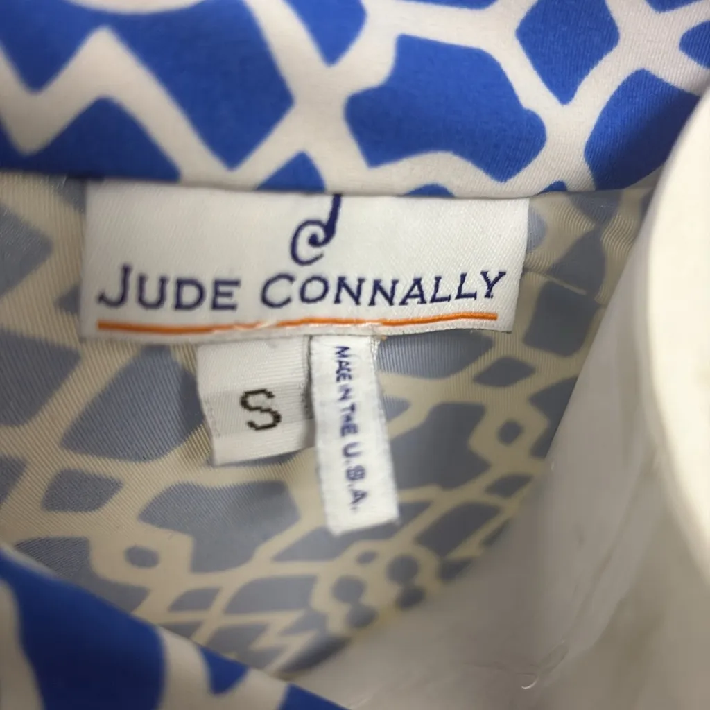 Jude Connally Chris Blue & White Geometric Tunic Top - Image 6