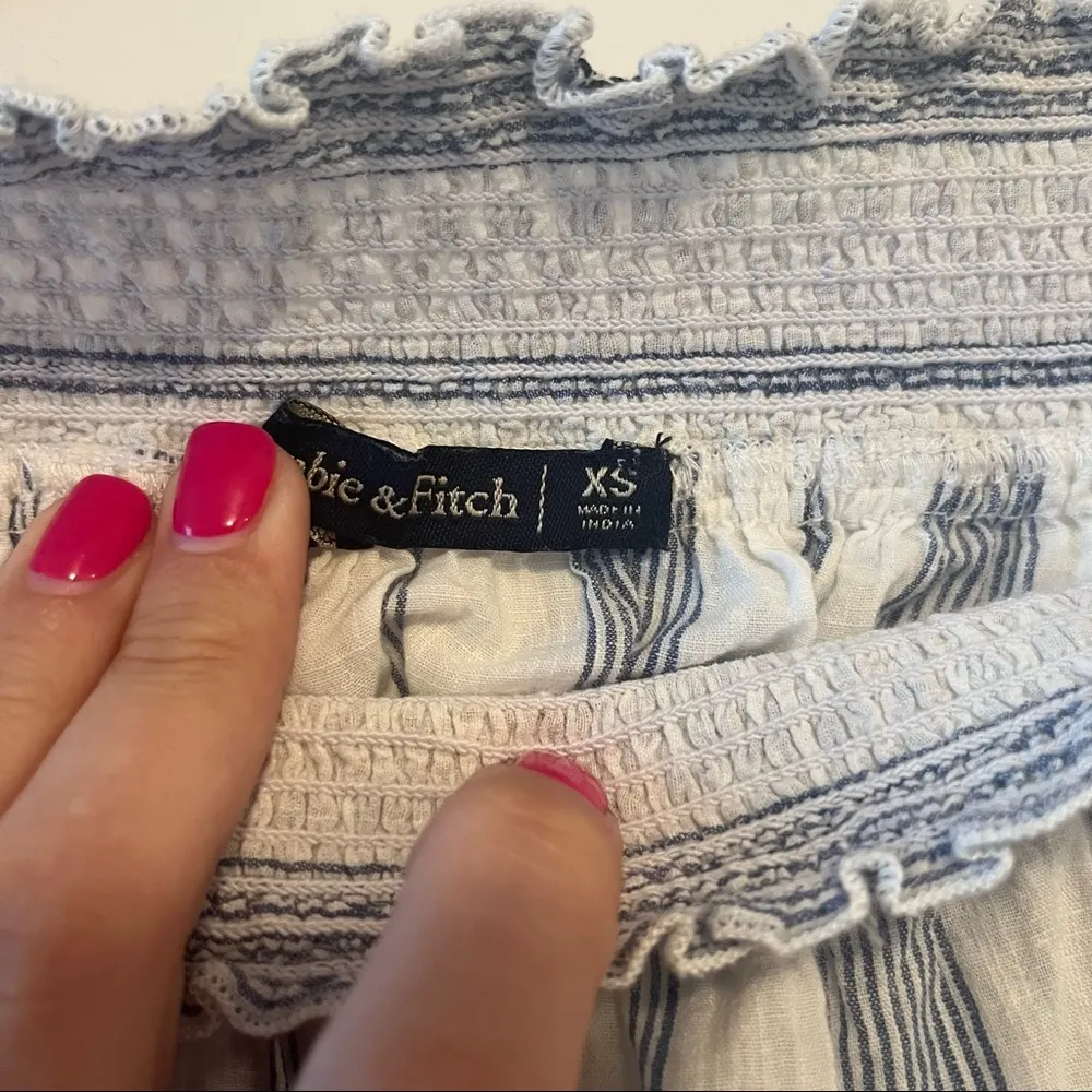 Abercrombie & Fitch Off The Shoulder Striped Top 100% Cotton - Image 7