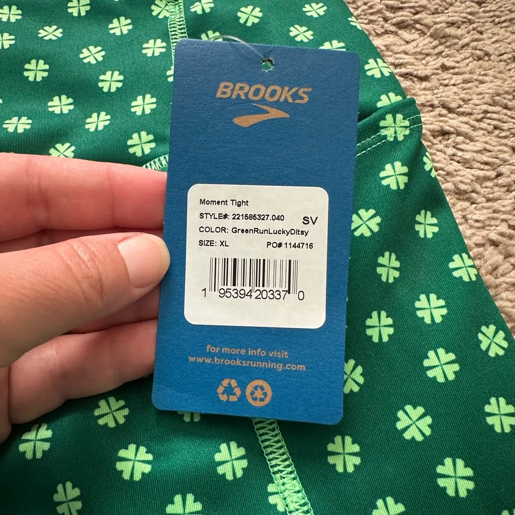 Brooks Women’s Moment Green Tights Size XL - Image 7