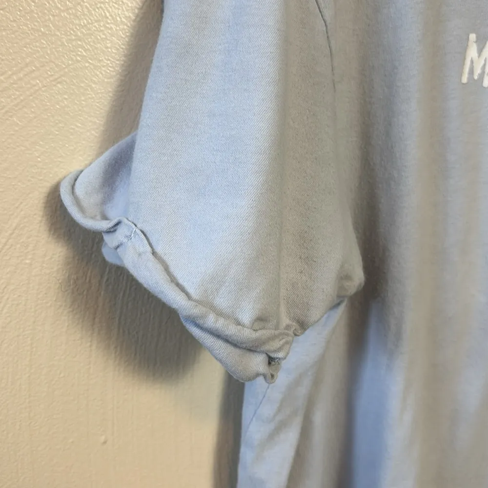 Maui and Sons Womens Crop T Shirt Logo Blue White Surf Summer Graphic Size Large - Image 2