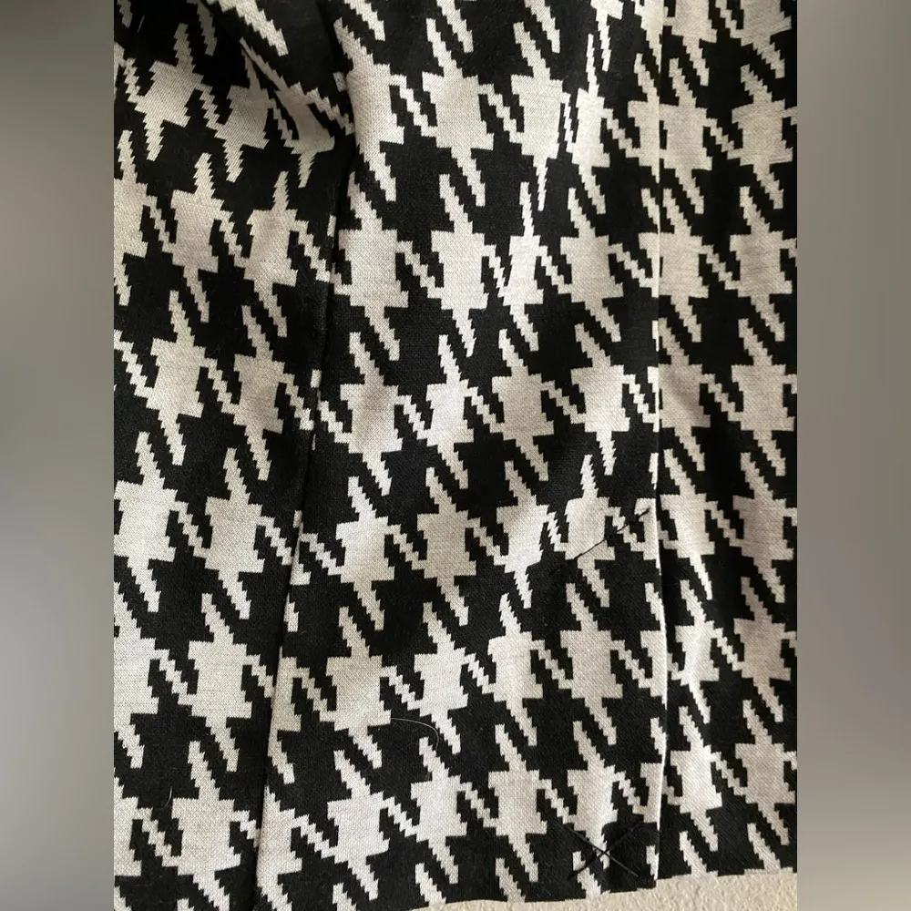 Catherine Malandrino Women Houndstooth Blazer Black White Size M Medium - Image 5