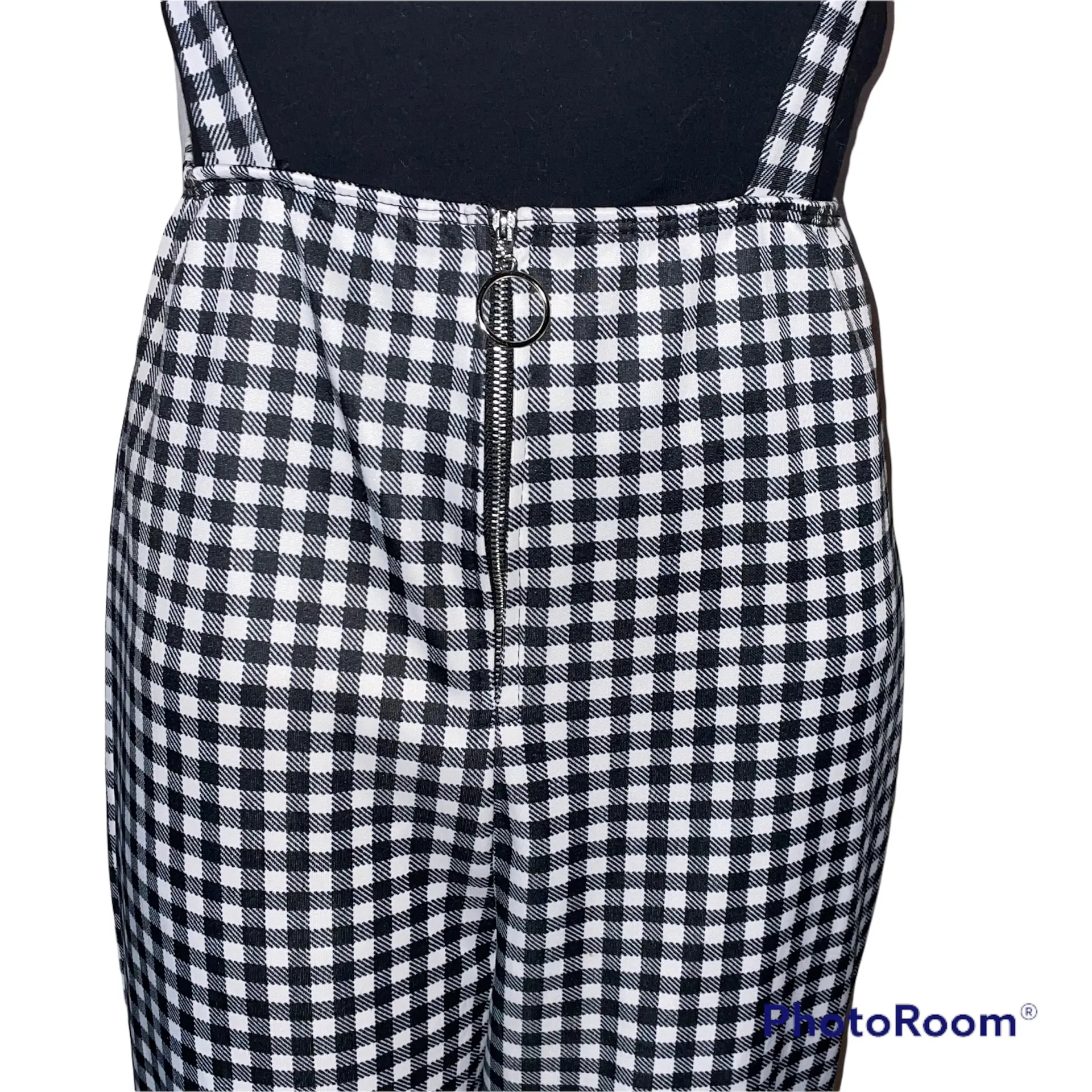 Gingham Check Pinafore Jumpsuit - Image 4