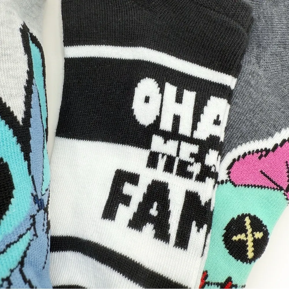 Disney Lilo and Stitch Womens No Show Socks Scrump Gray Blue Fun Novelty Gift - Image 6