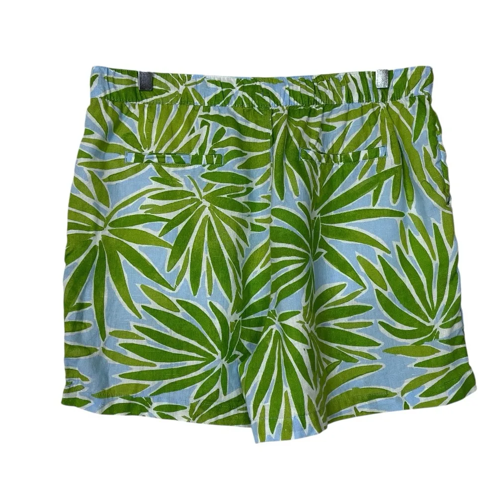 Sigrid Olsen Shorts Linen Pull On Drawstring Pockets Green Blue Women’s Size XL - Image 2