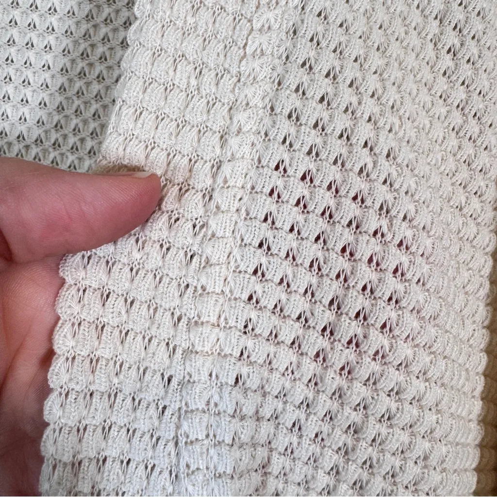Express Cream Waffle Knit Cardigan Sweater Womens OS Casual Cozy Cabincore Fall - Image 8