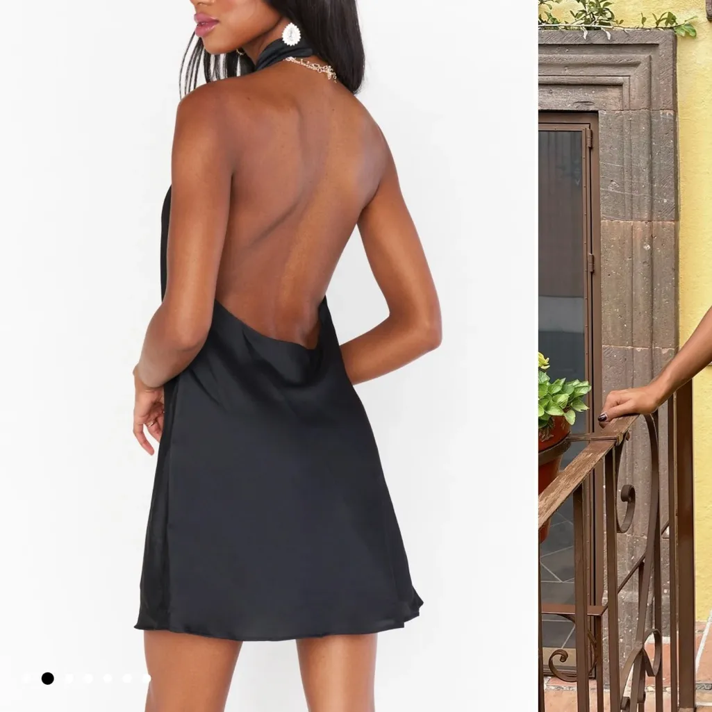 Show Me Your Mumu Jasmine black halter mini dress Sz L - Image 5