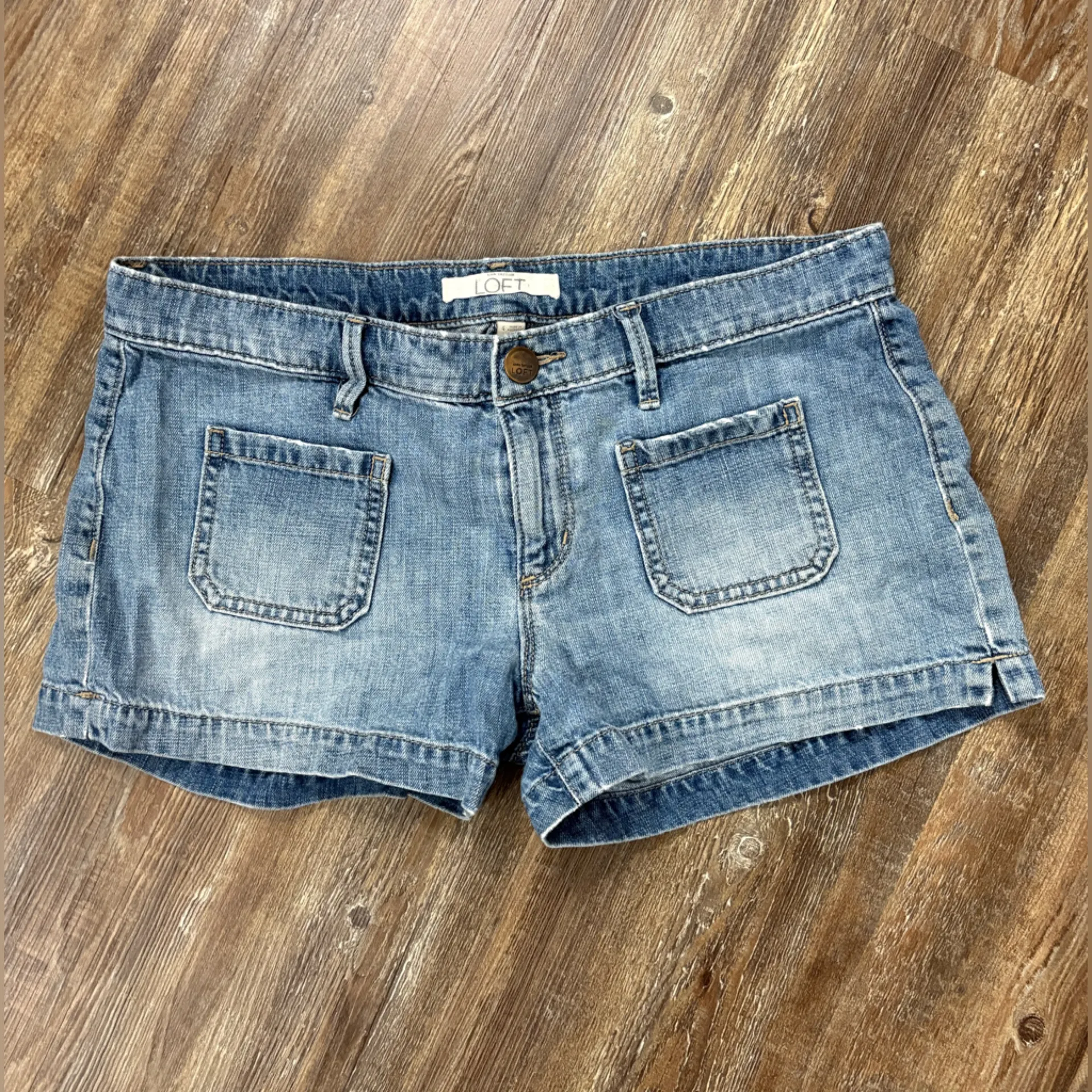 Ann Taylor Loft Denim Blue Cotton Jean Short Shorts 4 Casual Summer Everyday - Image 3