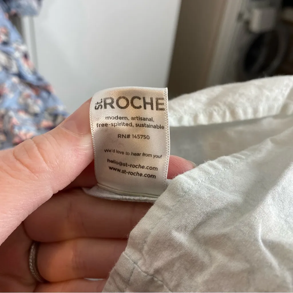 St. Roche Auberon Midi Dress Size 10 Organic‎ Cotton Coastal Beachy Vacation Pink - Image 8