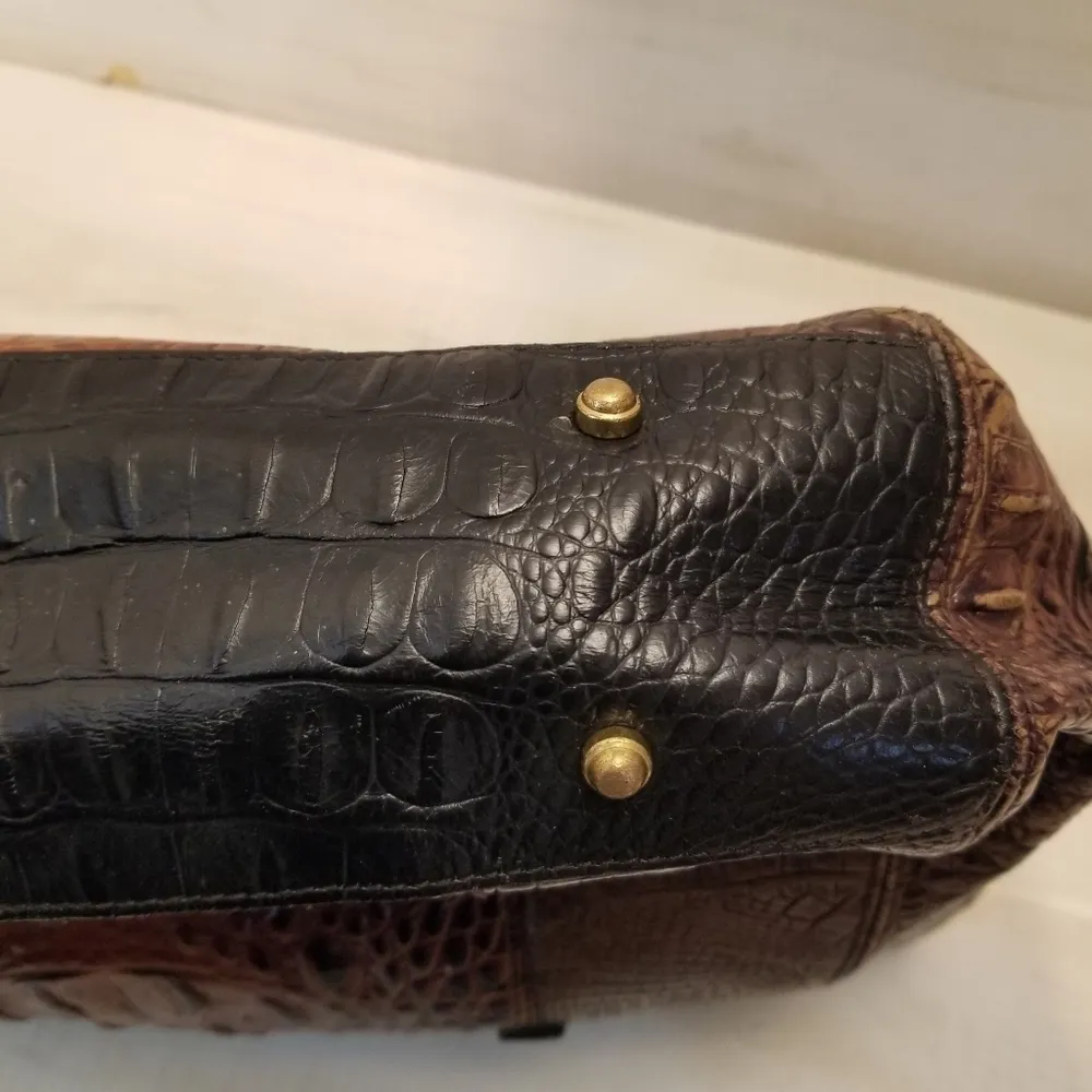 Brahmin Medium Arno Pecan Ombre Melbourne Tote Crocodile Embossed Leather Purse - Image 8