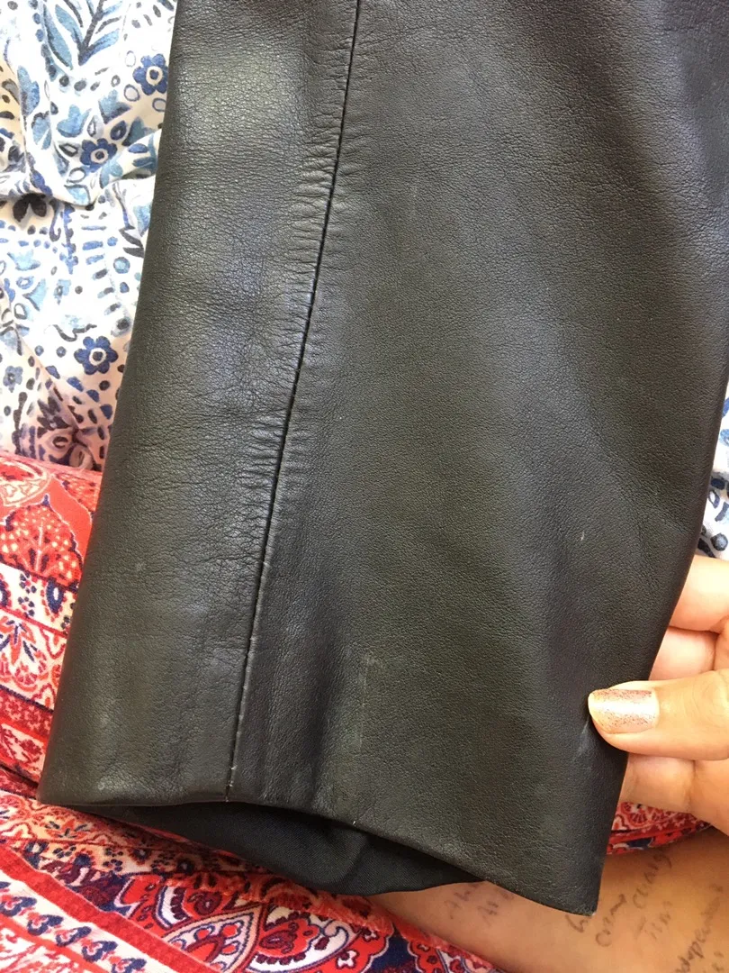 Vintage Peruvian Leather Jacket Black Size 6 - Image 5