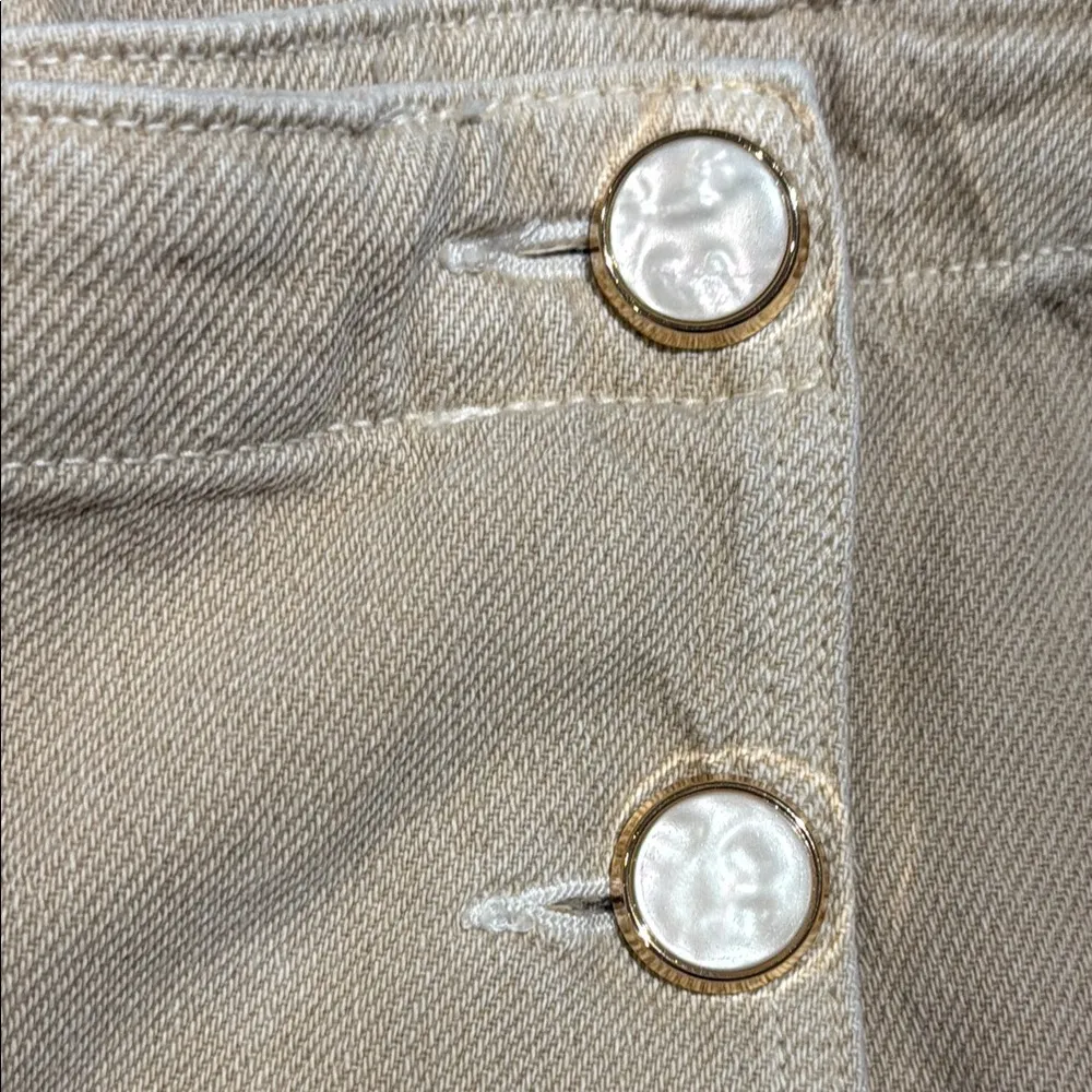 NWOT Zara Tan Mini Skort with Button Detail - Image 4