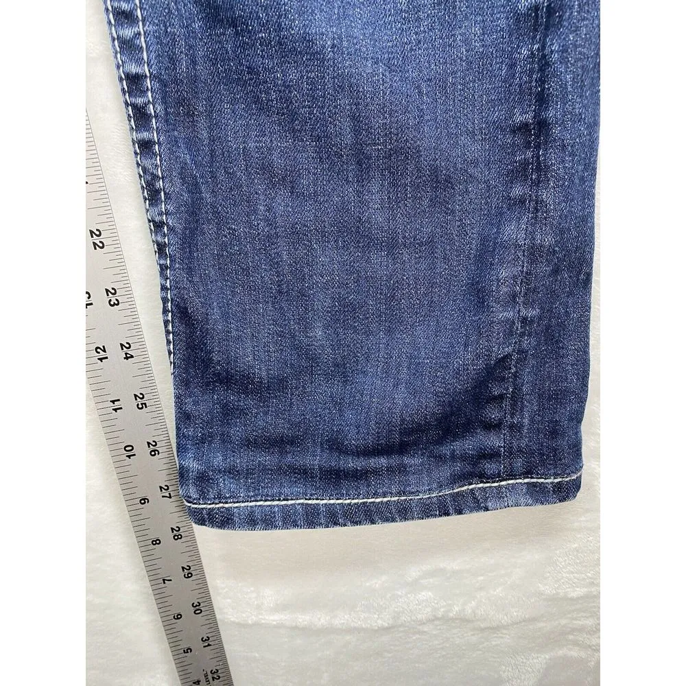Miss Me Jeans‎ Womens Sz 29 straight medium Denim Embellished flap Pocket-hemmed - Image 8