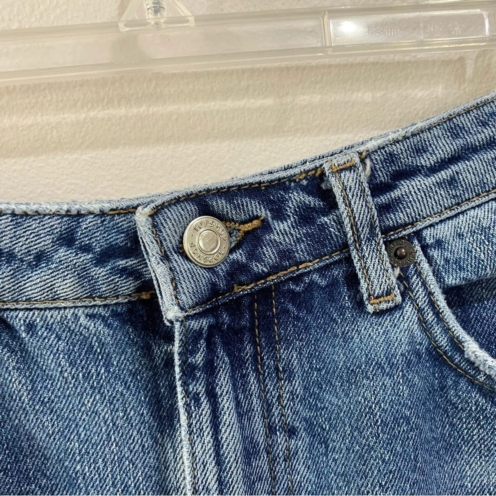 Topshop | Mom Distressed Cropped Jeans Sz 28 - Image 5