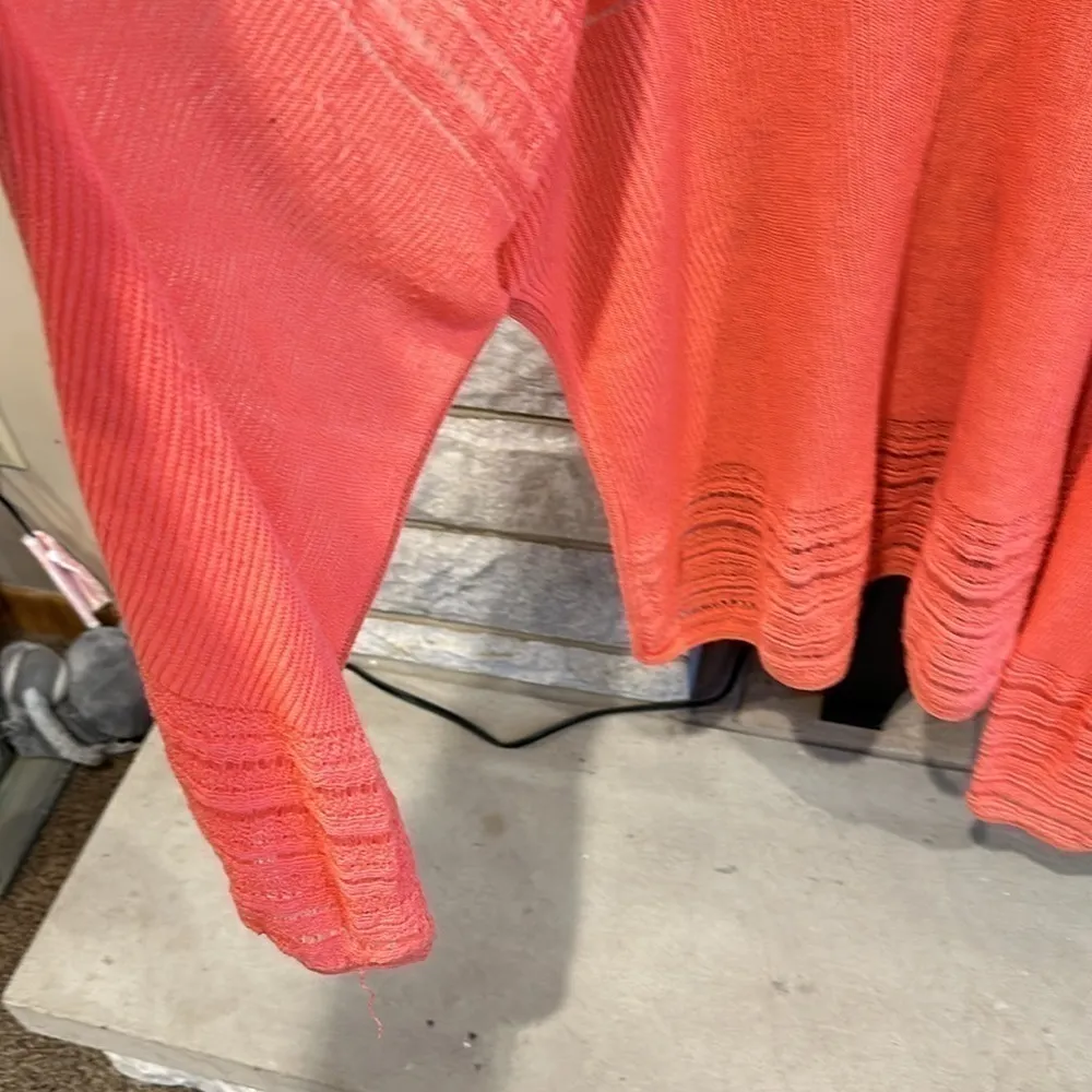 Christopher & Banks tunic length sweater cardigan salmon pink size L/XL - Image 5