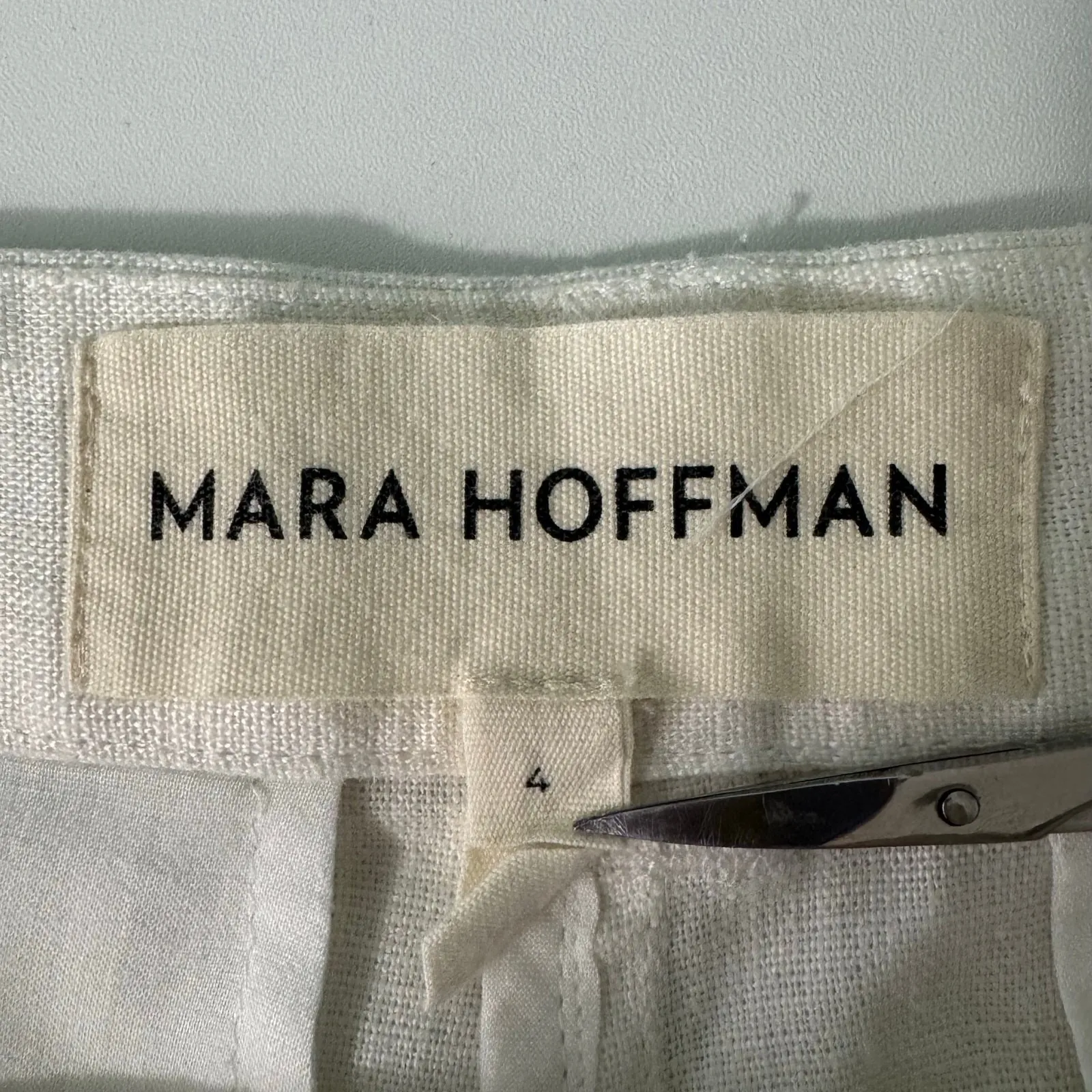 Mara Hoffman Eldora‎ Trouser Size 4 White High Rise Wide Leg Tailored 100% Hemp - Image 11