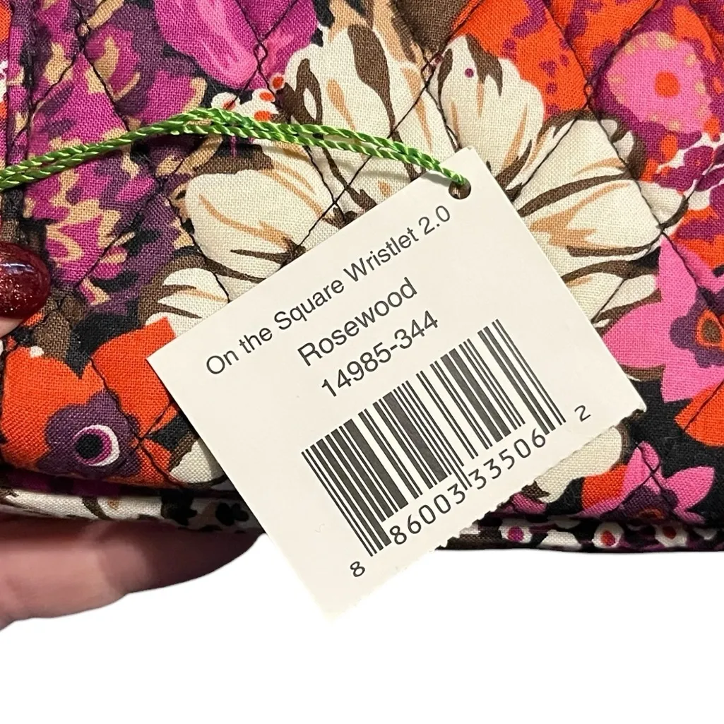 Vera Bradley Floral Quilted Wristlet and Crossbody Bag with Zebra Interior - Image 6