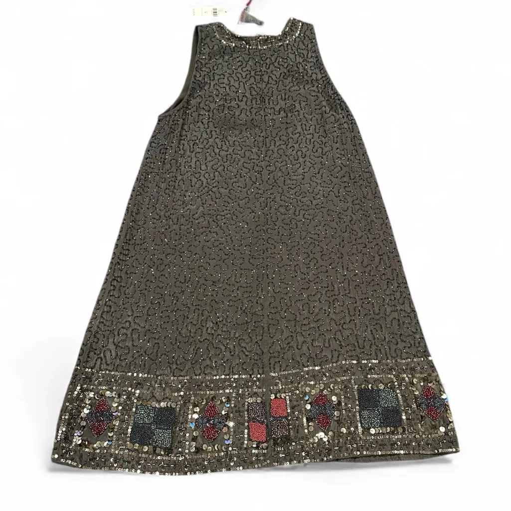 Anthropologie RAGA Hanna Beaded Moss Green Swing Dress Size M - Image 7