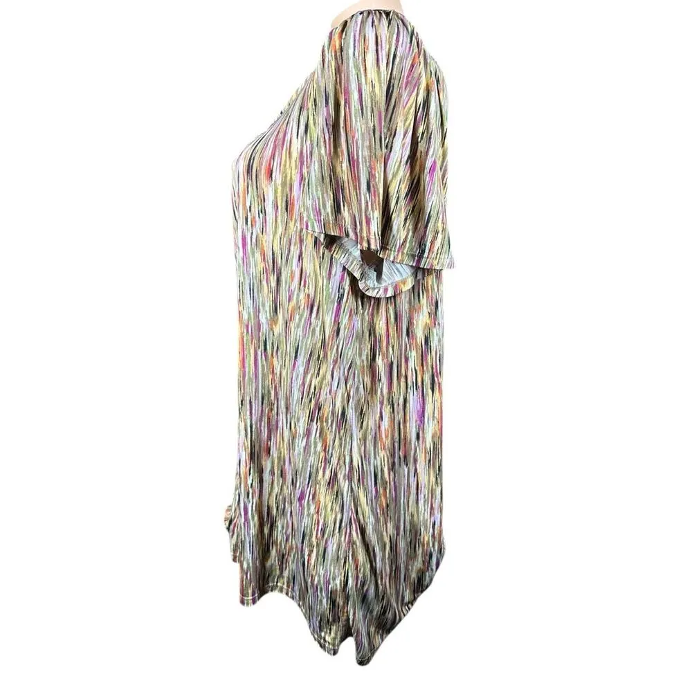 Just My Size Top 2X Easy Dressing Top Blouse Shirt Abstract Print Cool Fabric - Image 4