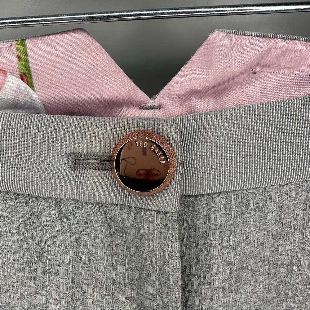 Ted Baker London Pants Grey Daizit Stitch Detail Trousers Ted Size 3 US 8 - Image 4