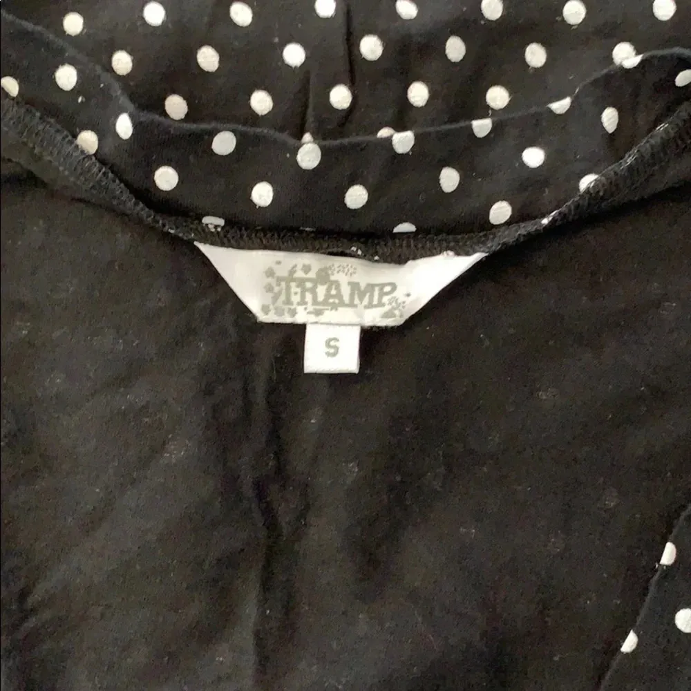 Women’s Low cut black and white polka dot dress S - Image 3