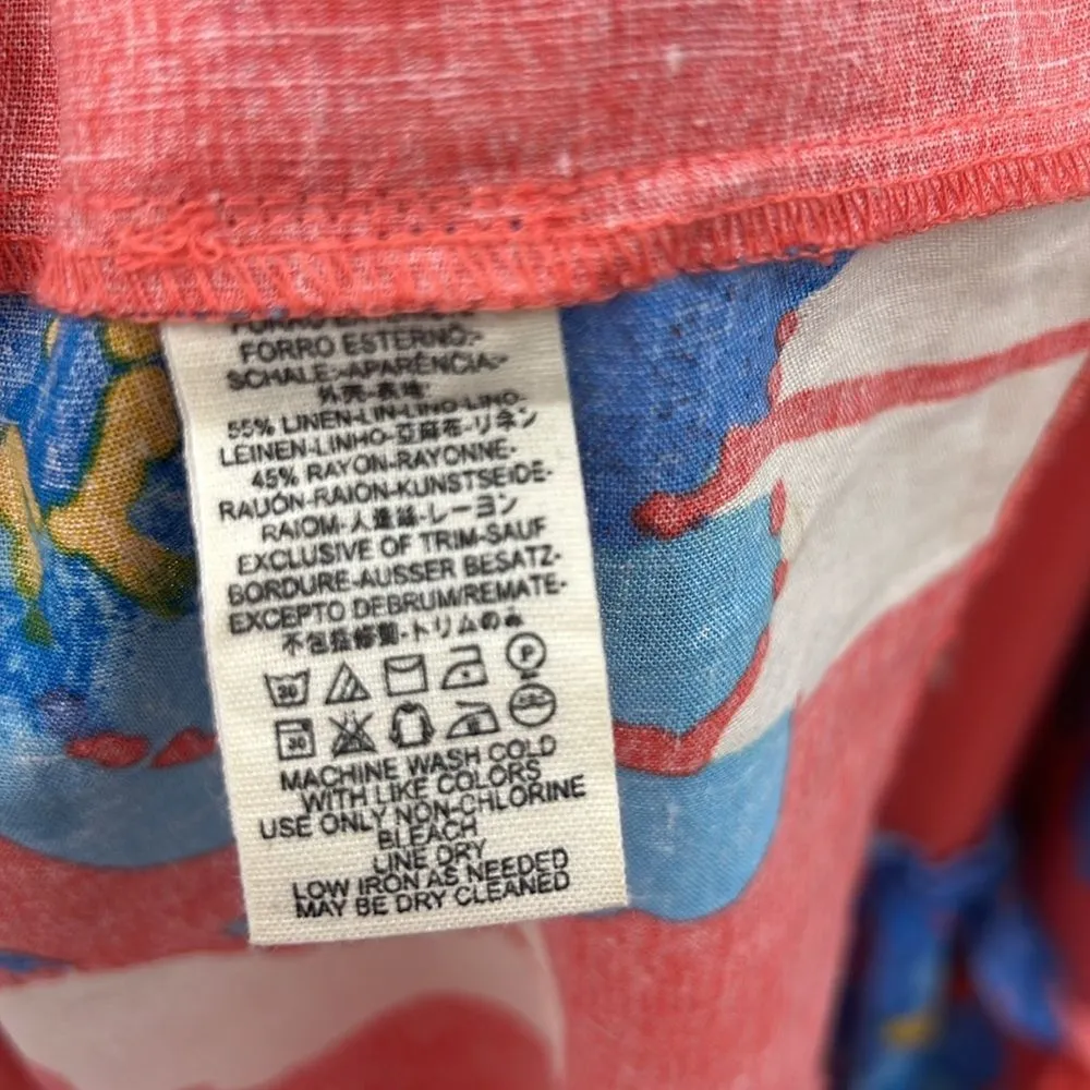 Free People Moonshine Tiered Midi Vibrant Coral Floral Sundress - Image 3