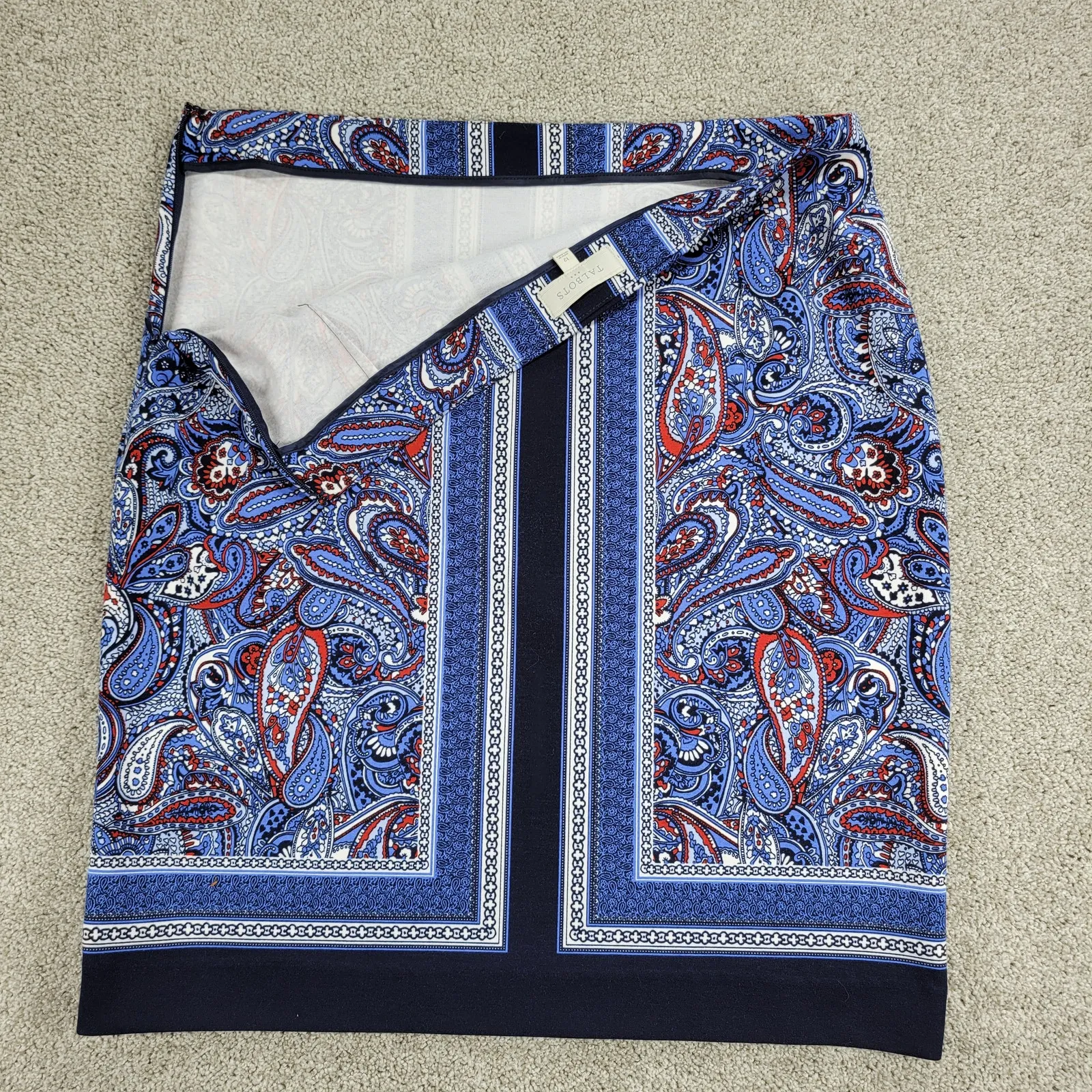 Talbots‎ Womens Skirts 12 Green Blue Paisley Pencil Straight Stretch Lot of 2 - Image 8