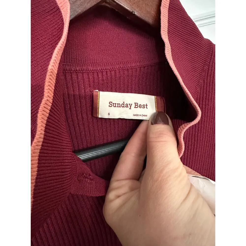 Aritzia Sunday Best Kylie Ribbed Polo Dress size Small - Image 8