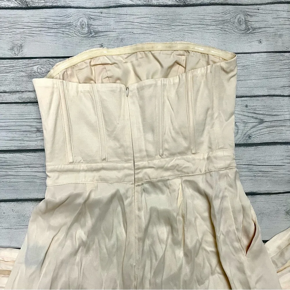 NBD off white cream satin larkin jumpsuit - Image 3