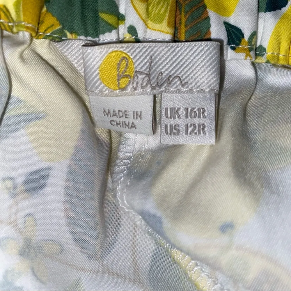 Boden Danby Lemon Print High Waist Stretch Pull On Pants 12R Size 12 - Image 10