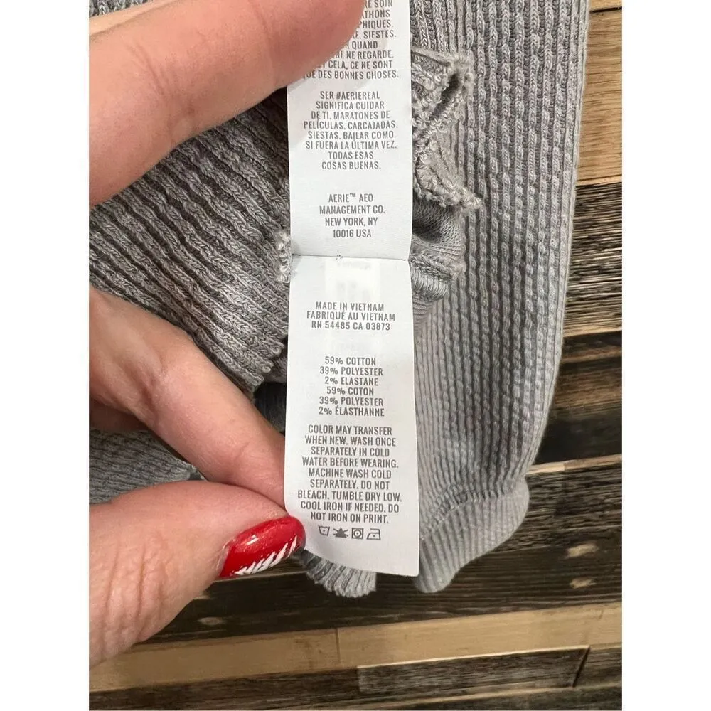 Aerie Downtime V-Neck Sweatshirt sz M - Image 7