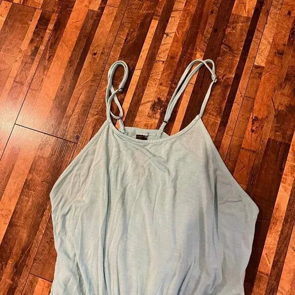 Something Navy Blue Sleeveless Romper Elastic‎ Waist Adjustable Straps Medium - Image 6