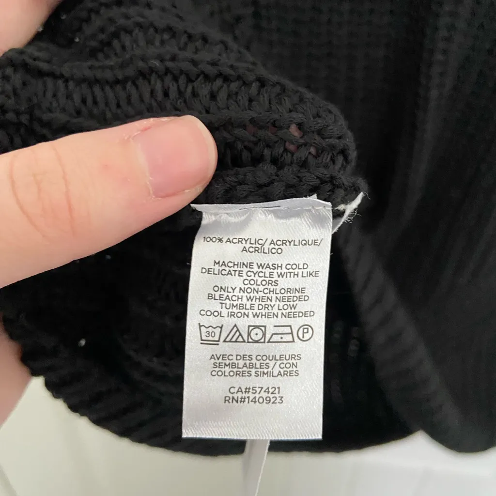 NEW LOFT women’s solid black double v soft thick‎ knit sweater tank top medium - Image 4