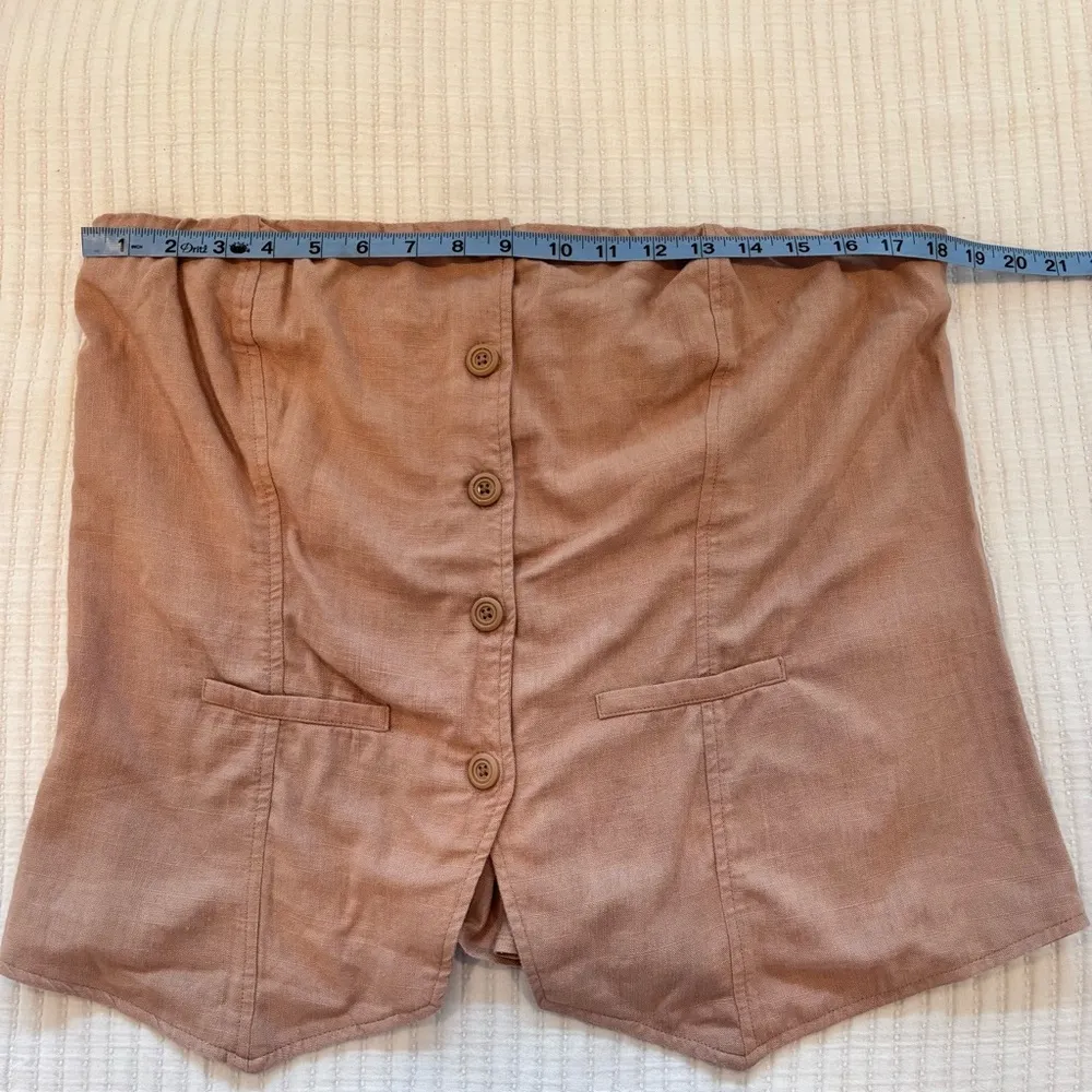 Wild Fable NWT Women's Sleeveless Tube Top Tan Faux Button Down Suit Style XL - Image 6