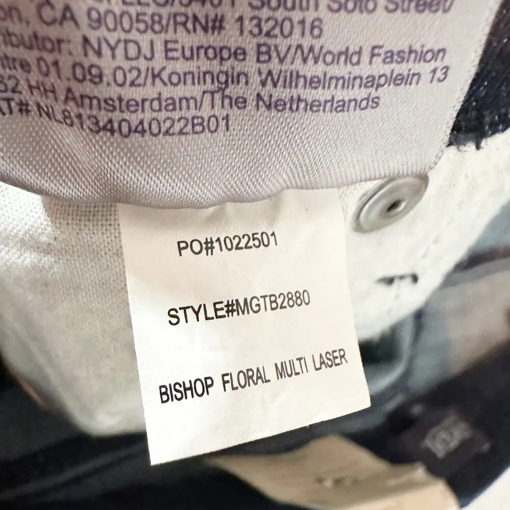 NYDJ Slim Bootcut Jeans Size 10 Bishop Floral Multi Laser Lift Tuck Technology - Image 8