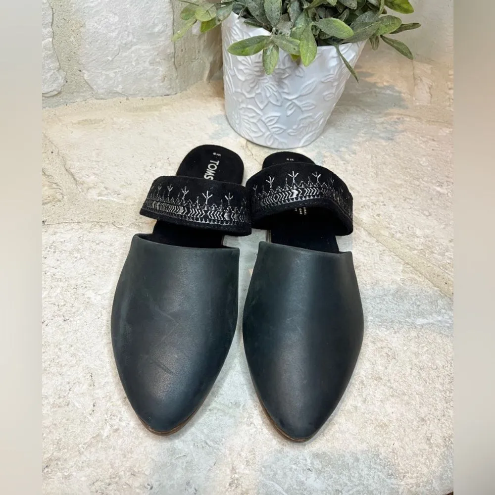 Jutti black leather mules sz 9 - Image 2