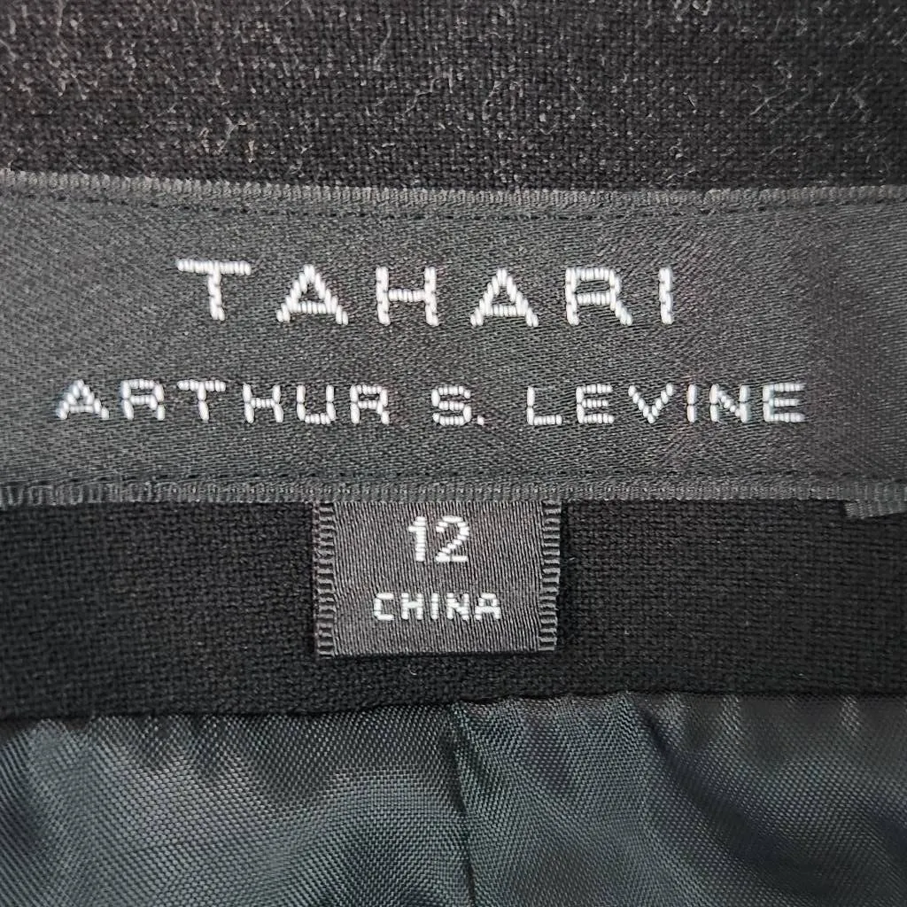 Tahari Red Gray and Black Stripe Blazer Size 12 Tahari Stripe Collarless Blazer - Image 8