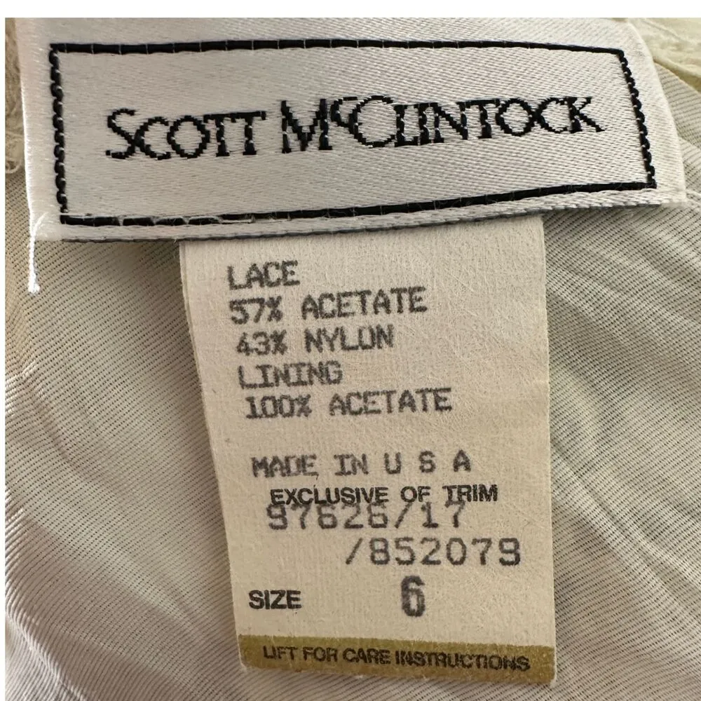 Scott McClintock Victorian Style Vintage Cream Lace Floral Blouse Size 6 - Image 6