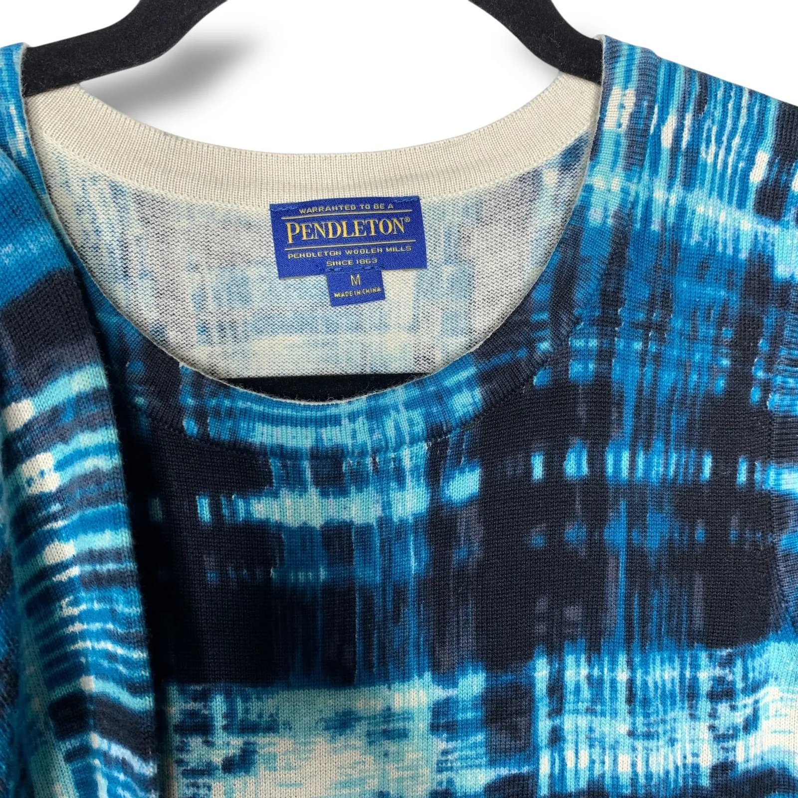 Pendleton 2 piece Cardigan Blue White Sweater Top Shirt Tank Women's Size Medium - Image 6