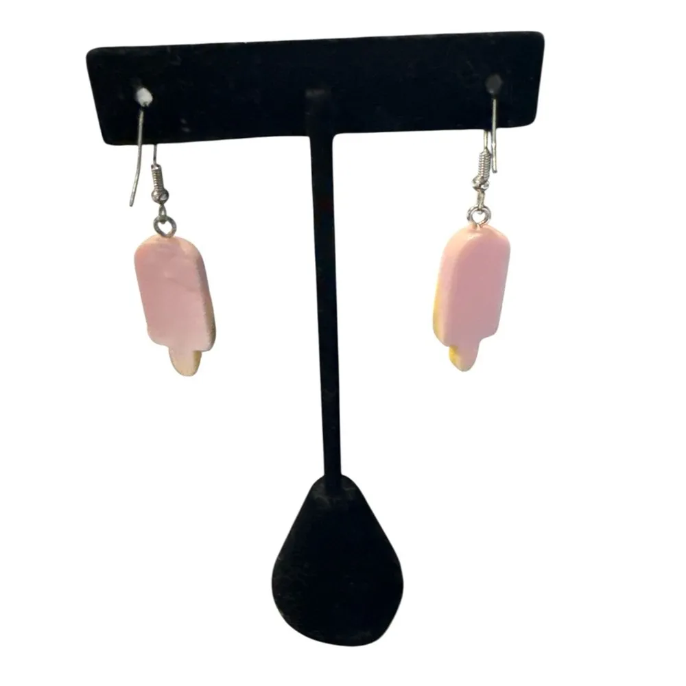 Pastel Popsicle Y2K Dangle Earrings Summer Statement Jewelry Handmade Gift Pink - Image 5