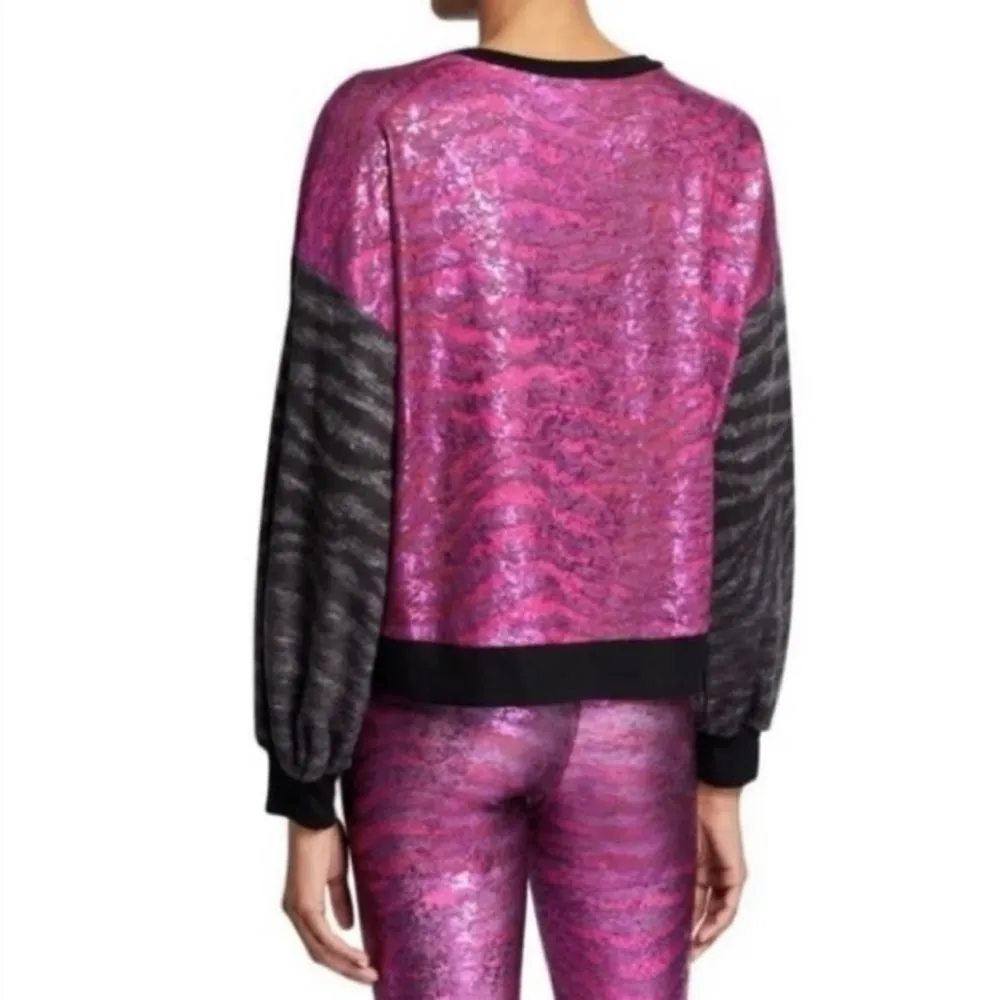Terez “Show Your Stripes” Zebra Metallic Pullover - XS - Image 2