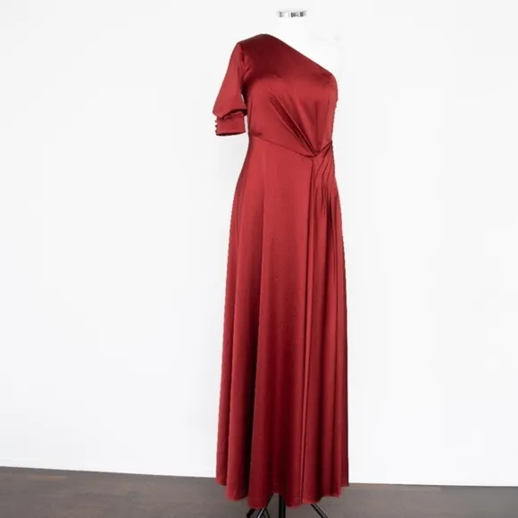 Kay Unger -  Izabella One Shoulder Satin Gown - Image 2