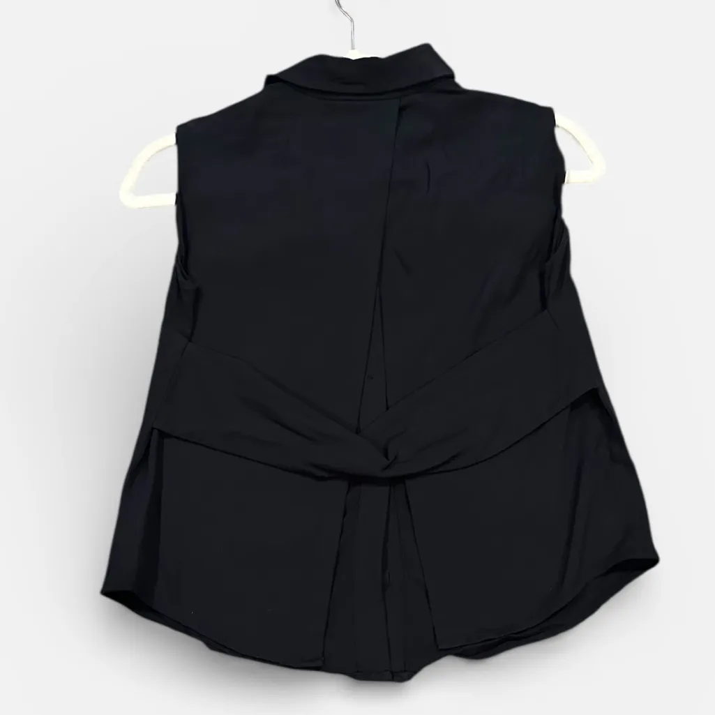 A.L.C. Benjamin Cutout sleeveless button down Blue shirt Size M - Image 3