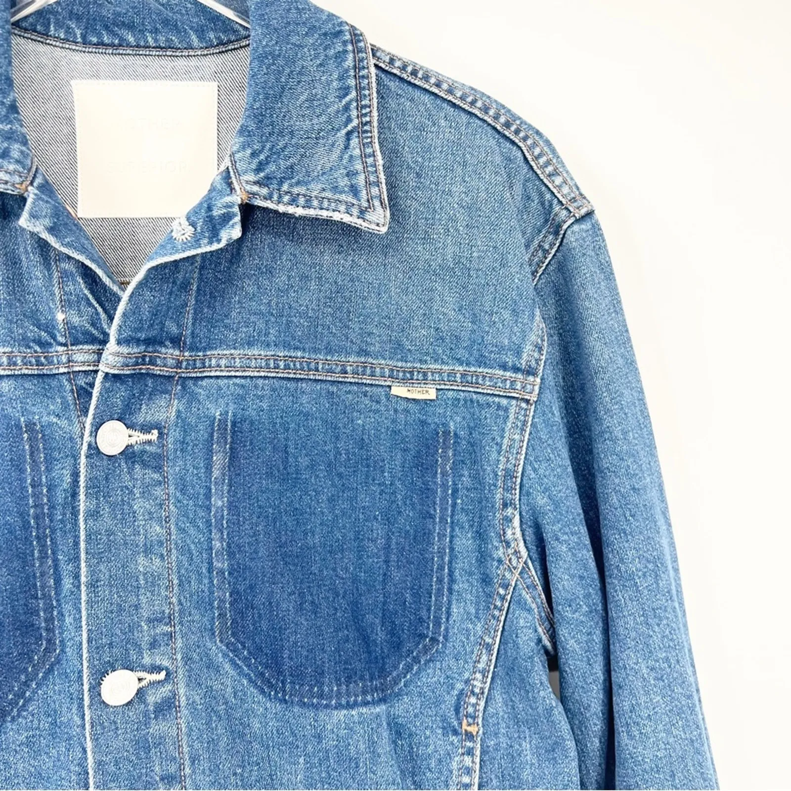 NEW MOTHER The Back Road Denim Patchwork Jacket M‎ Blue Size M - Image 5