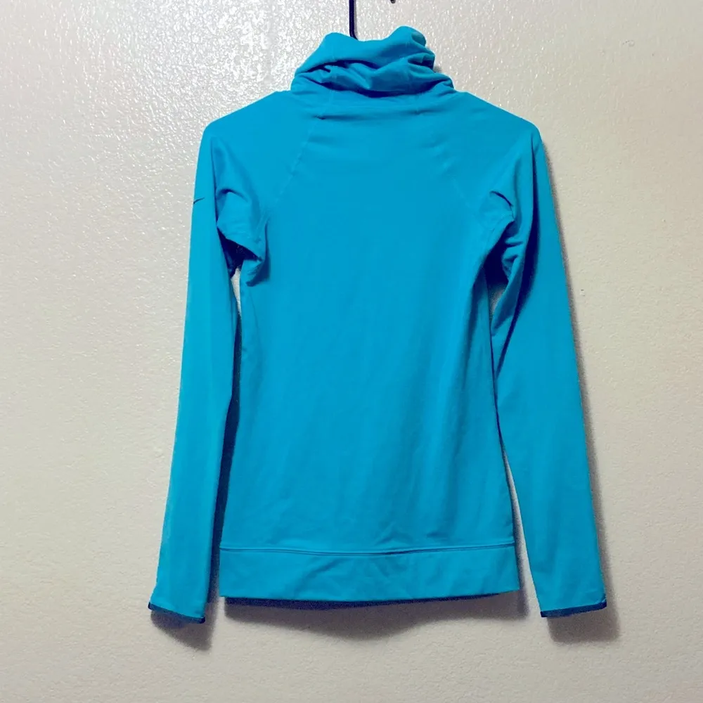 Nike Pro Teal Blue Cowl Neck Sweater Jacket! - Image 5