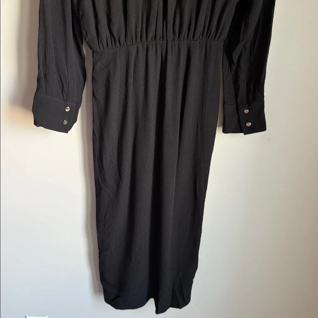 BA&SH Robe Uria Ruched A-Line Midi-Shirtdress 6 - Image 11