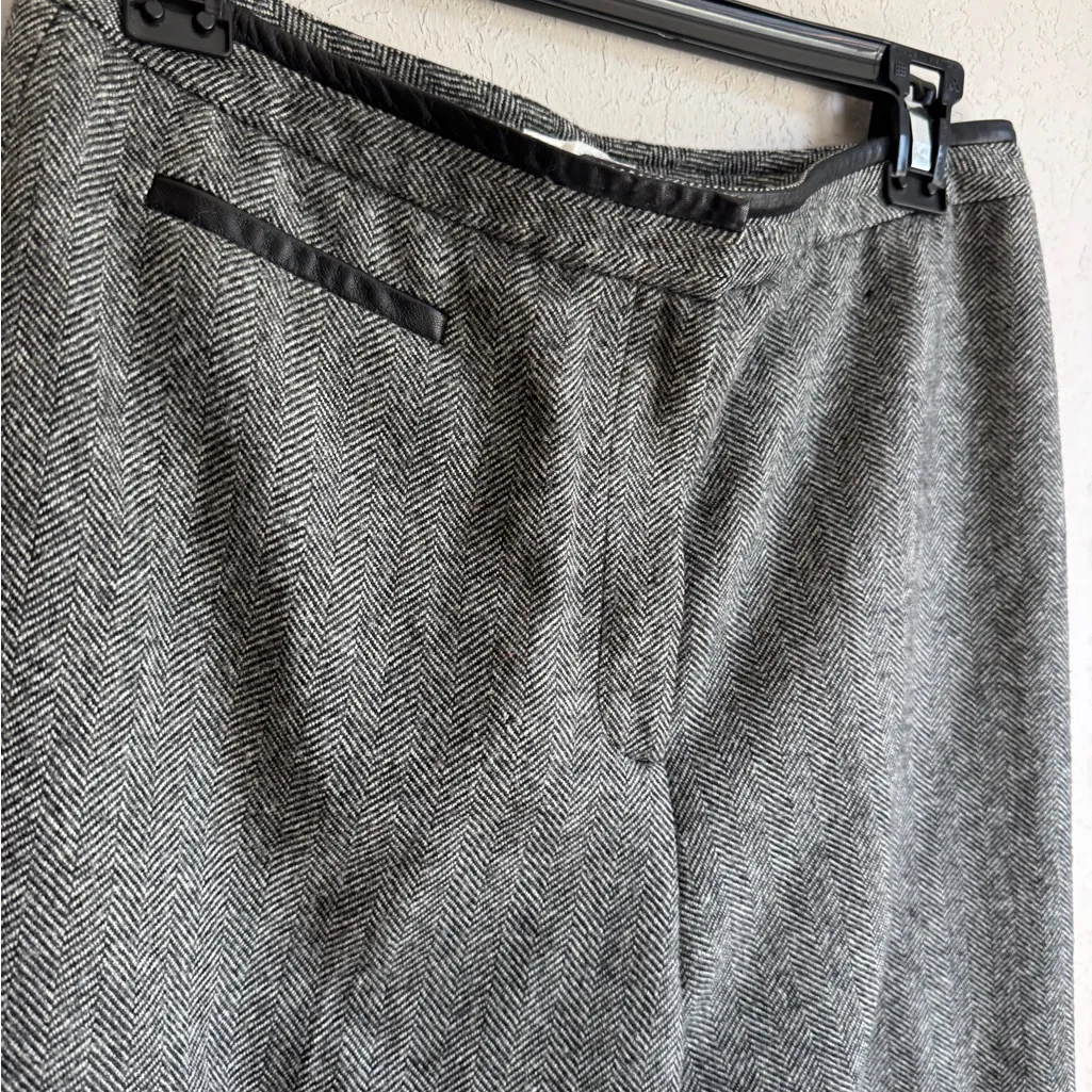Talbots Dark Gray Herringbone Wool Trouser Pants Womens 8 Careerwear Academia - Image 2