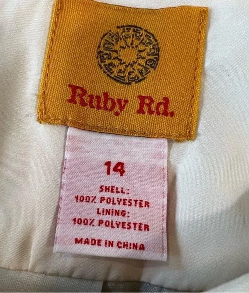 Ruby Rd Woman's Size 14 White Quilted Jacket Full Zip Cream Sequin - Image 3